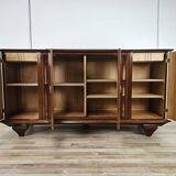 Buffet Art Déco en chêne pour salle à manger avec plateau en marbre