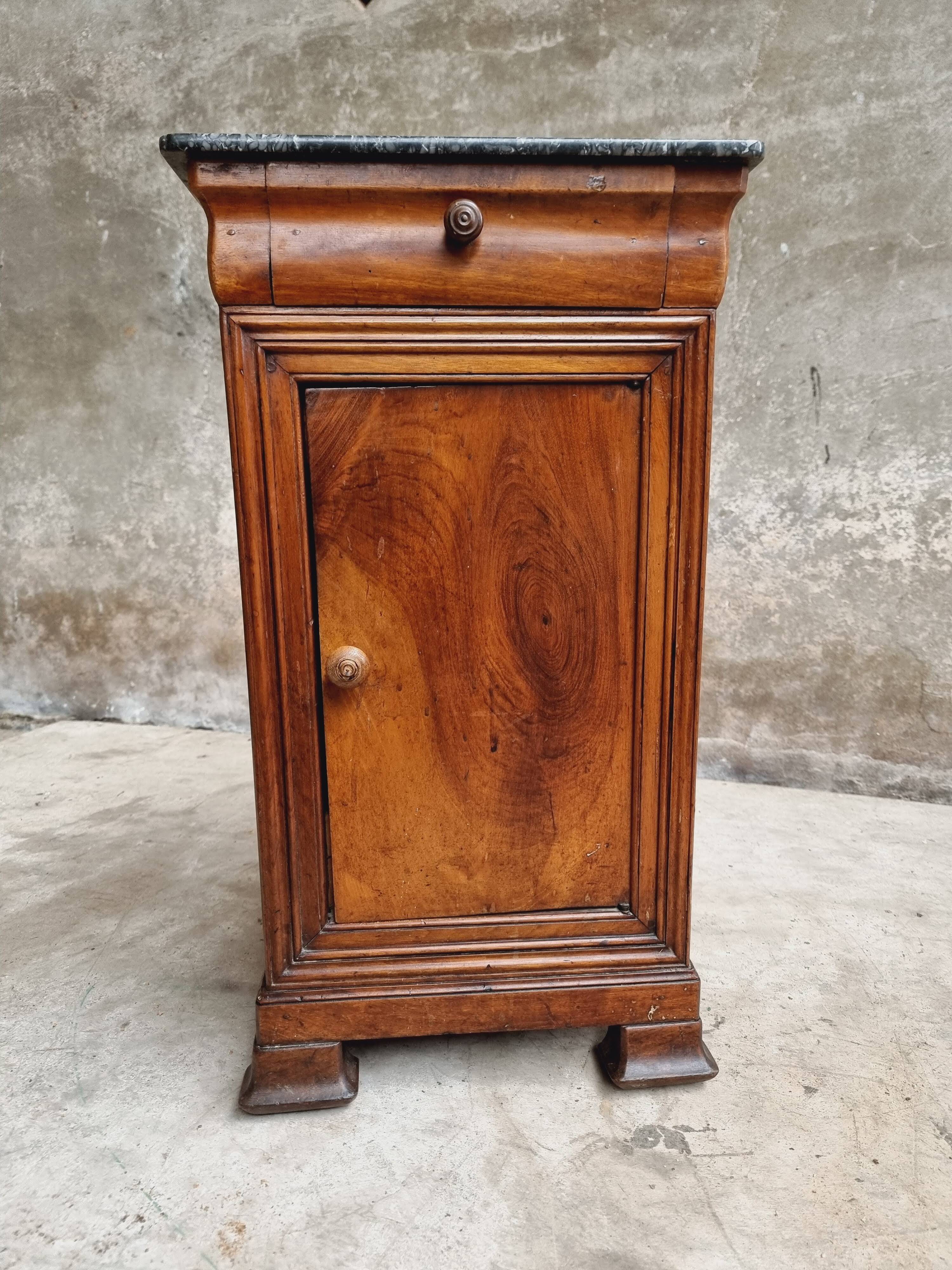 Antique small cabinet French hall cupboard walnut