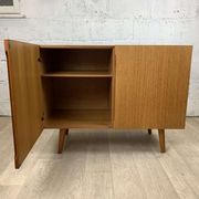 Vintage Scandinavian teak buffet with full doors, 60s