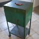 Industrial green metal bedside storage from the 50s