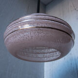 Hanging in opaline rose of the Cristallerie de Clichy