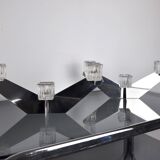 Pair of Peill & Putzler candlesticks, glass and metal, Germany, 1970
