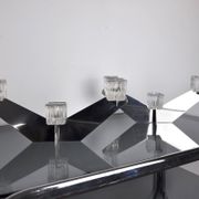 Pair of Peill & Putzler candlesticks, glass and metal, Germany, 1970