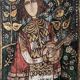 Antique wood painting old craft panel