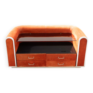 Commode en alcantara, années 70