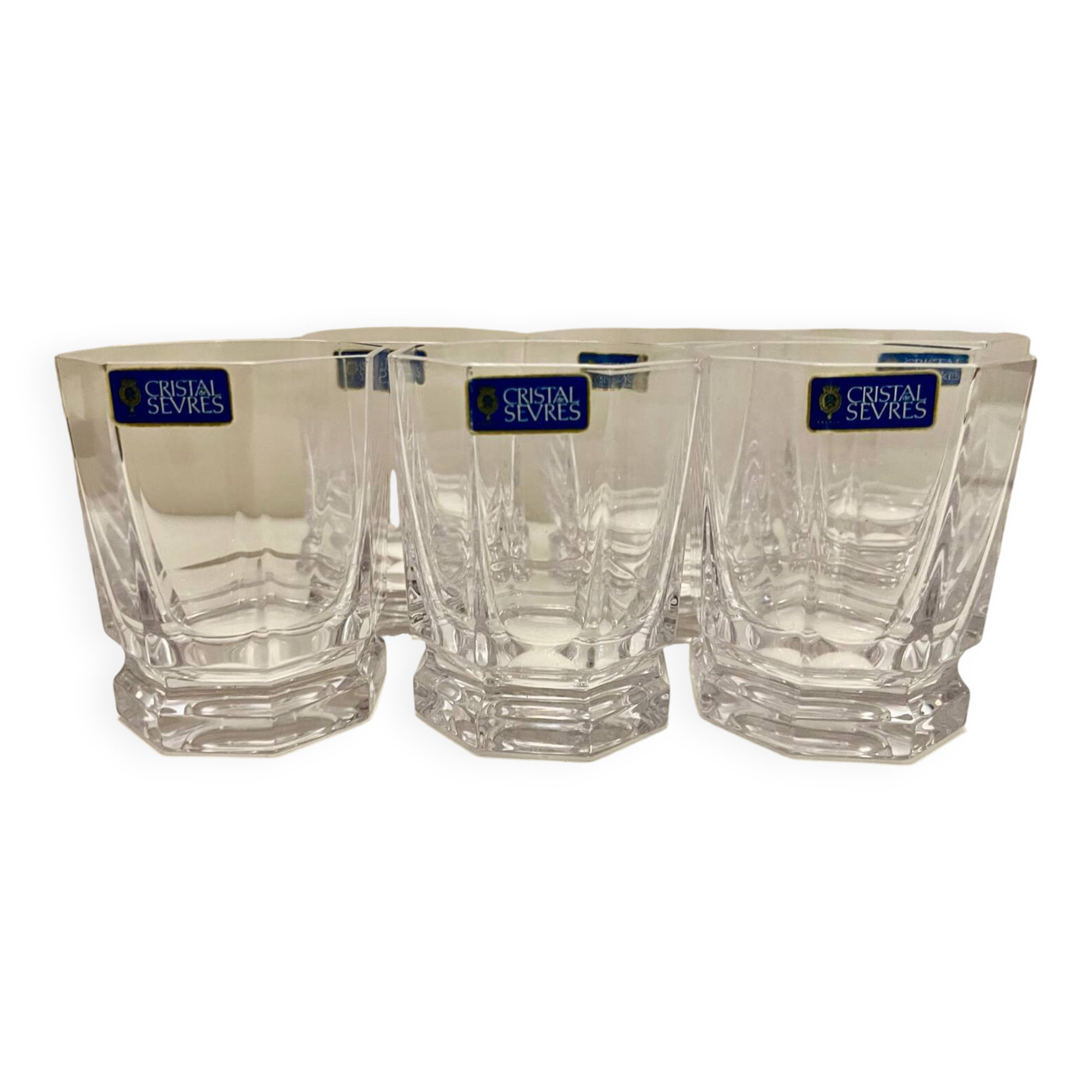 6 verres à whisky en cristal de Sèvres
