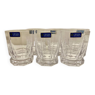 6 Sèvres crystal whisky glasses