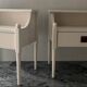 Paire de chevets scandinaves en bois blanc