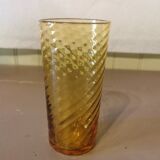 6 vintage glasses with ribbed decoration