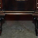 Contemporary Chinese buffet with a marble top and space for a mini-fridge.