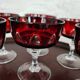 Old crystal glasses on foot champagne glass,