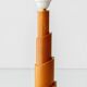 Scandinavian Modern Sculptural Solid Pine Table Lamp, circa 1970s