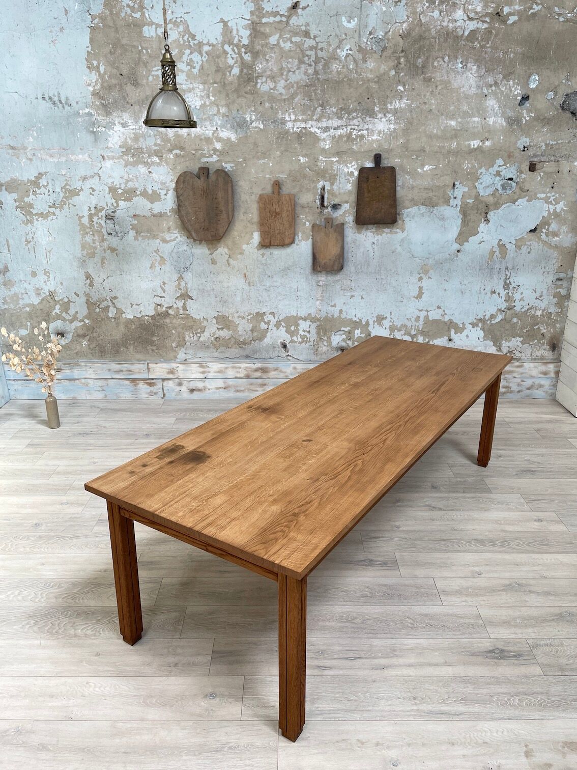 Solid oak dining table