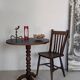 Table d'appoint ronde, pied en chêne tourné