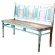 Banc colonial art déco en teck birman