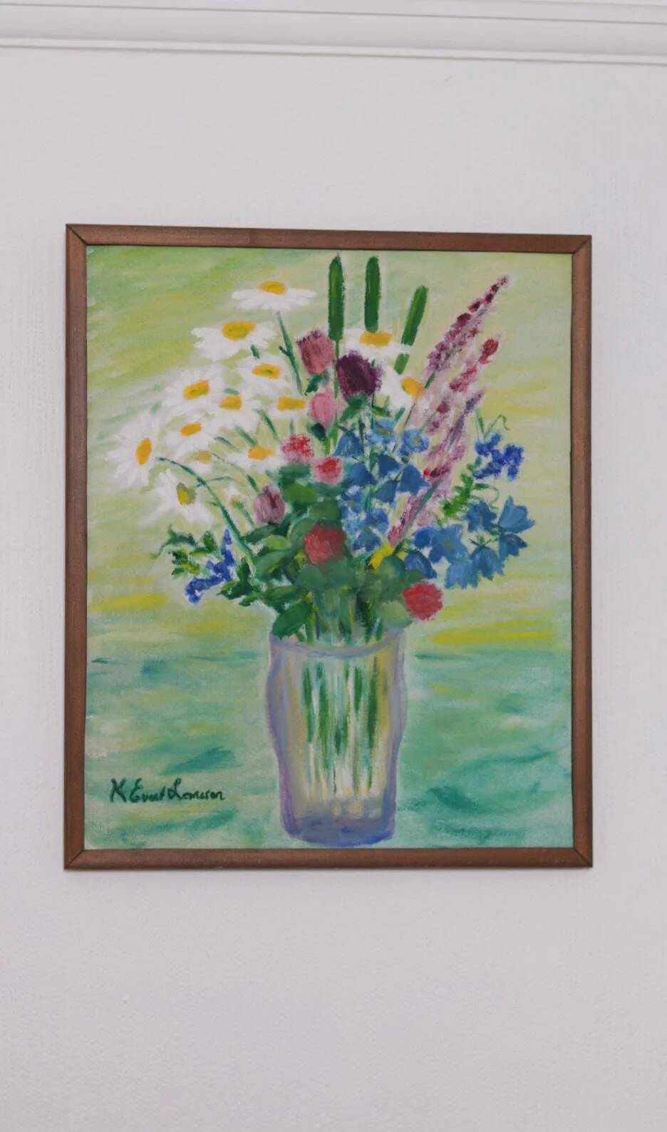 Original Swedish Oil on Canvas – “Bright Bouquet” by K. Evert Larsson