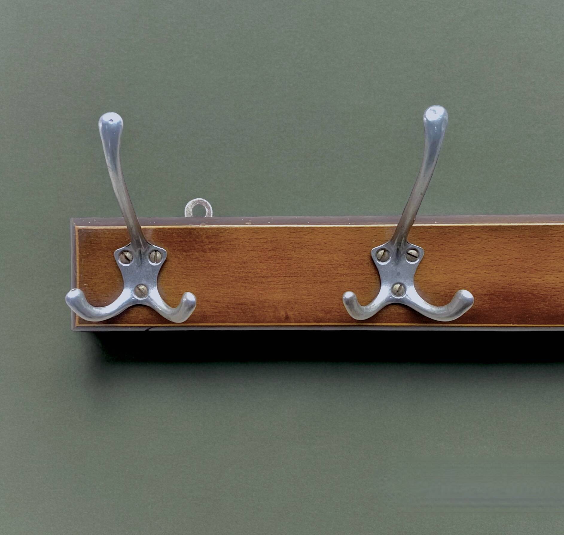 Vintage wooden wall coat rack - 5 hooks