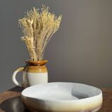 Large white and earthenware ceramic dish