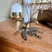 Brass flower candle holder