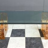Glass coffee table in the style of marie-claude de fouguieres 1970s