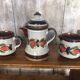 Old Teapot + 2 Pitchers Schramberg BERNAU Ceramic Flower Decor