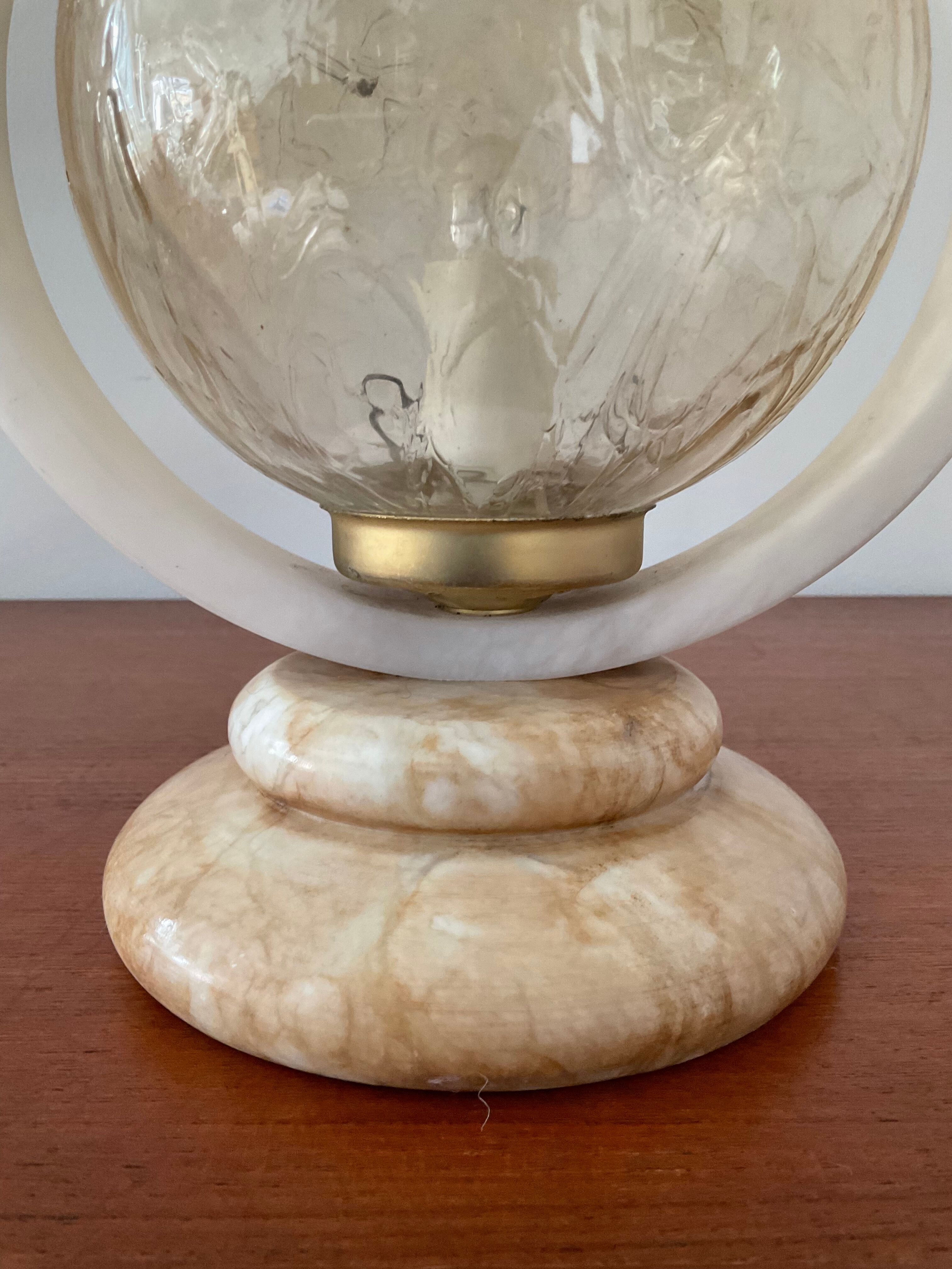 Art Deco lamp in marble and glass
