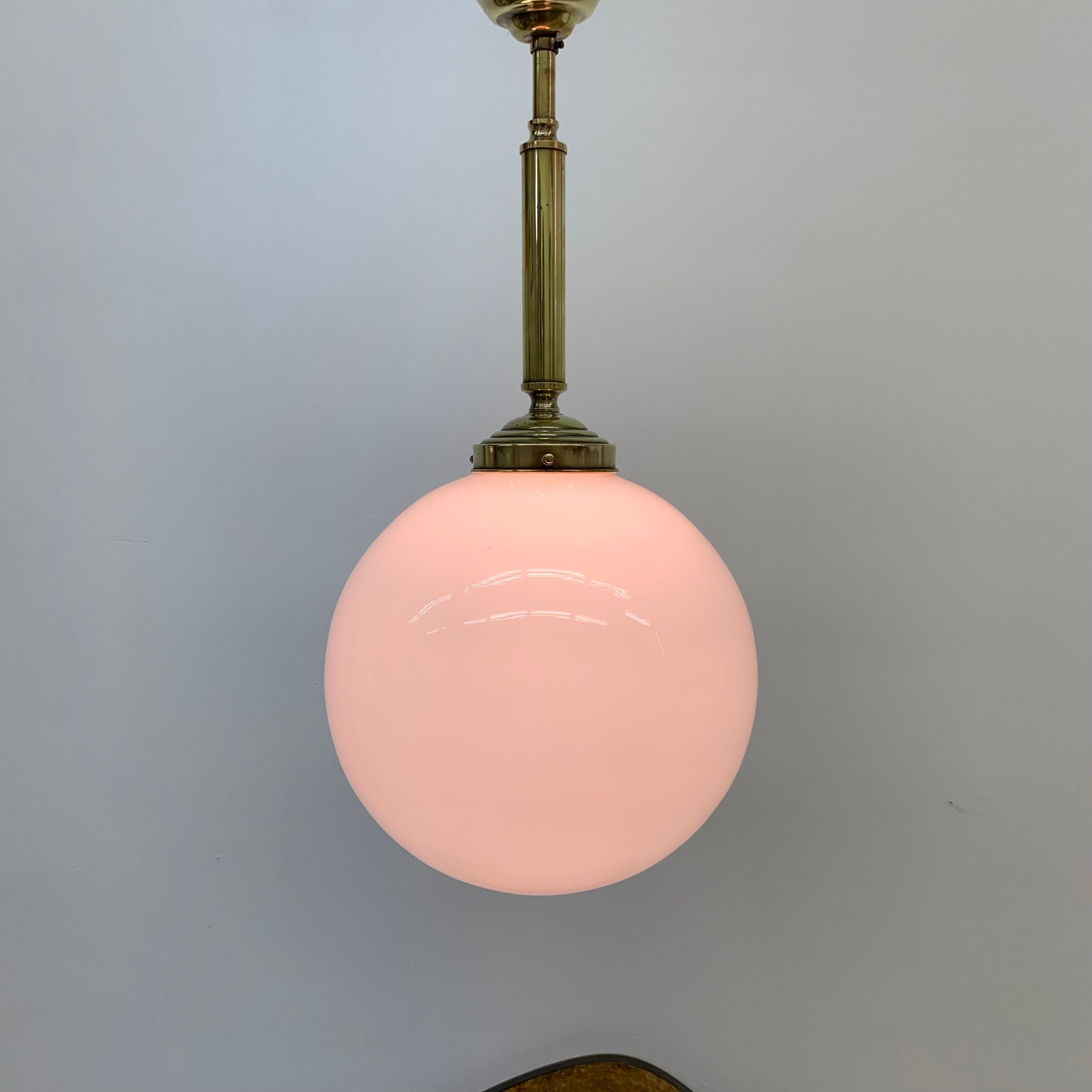 Antique Philips opaline glass hanging lamp, 1950’s