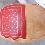 Moroccan leather pouf