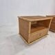 Bamboo and Rattan Pair of Bedside Tables Nightstands by Dal Vera, Italy 1970s