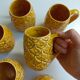 Handmade yellow pineapple mugs signed Kerangol made in Portugal.