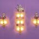 Trio / Set of 3 “Grand Hotel“ sconces by Barovier & Toso, Murano, Italy, 1950s. Venetian glass with gold dust and purple glass flowers