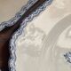 Set of 10 antique 6-sided flat plates – late 19th century earthenware, oriental light blue decor