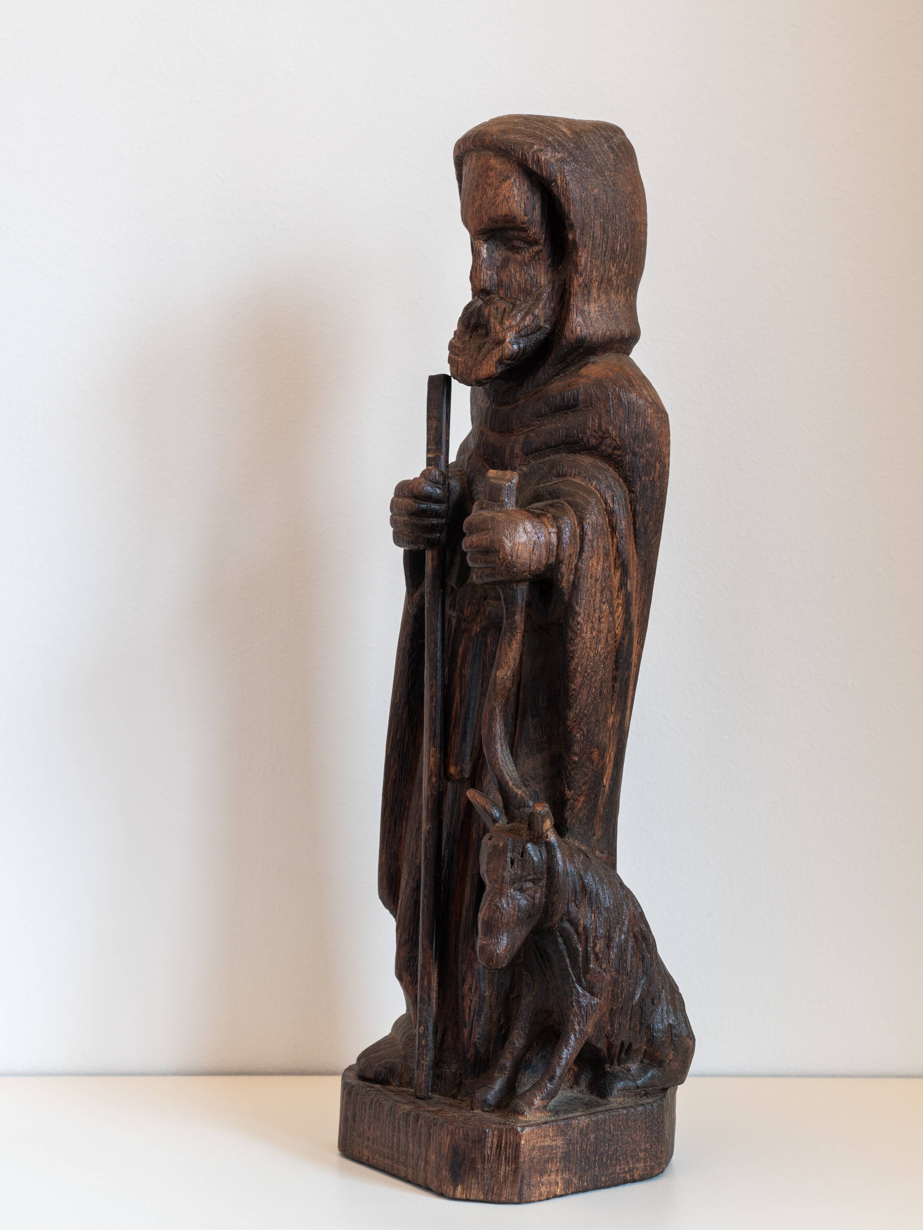 Wooden statuette of Saint Hervé