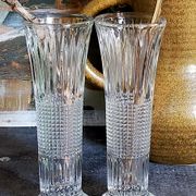 Duo of glass soliflores with vintage pimples 50s