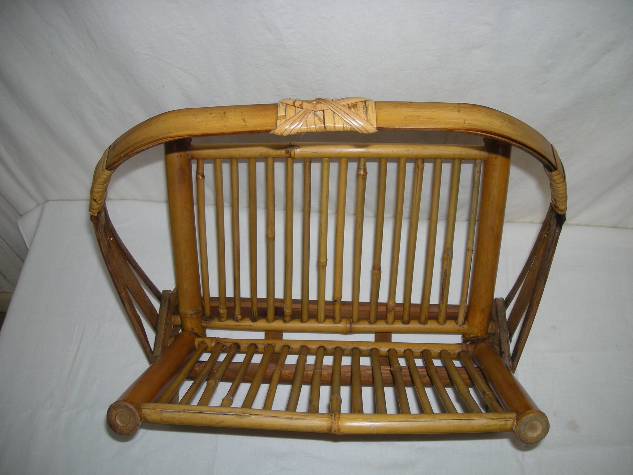 Bamboo folding magazine rack from the 40s - 50s