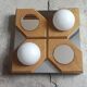 Geometric chrome and wood wall light
