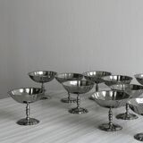 12 coupelles sur pied en inox style Letang Remy