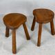 Pair of brutalist stools, France, circa 1960