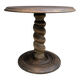 Brutalist turned wood pedestal table from the 50s