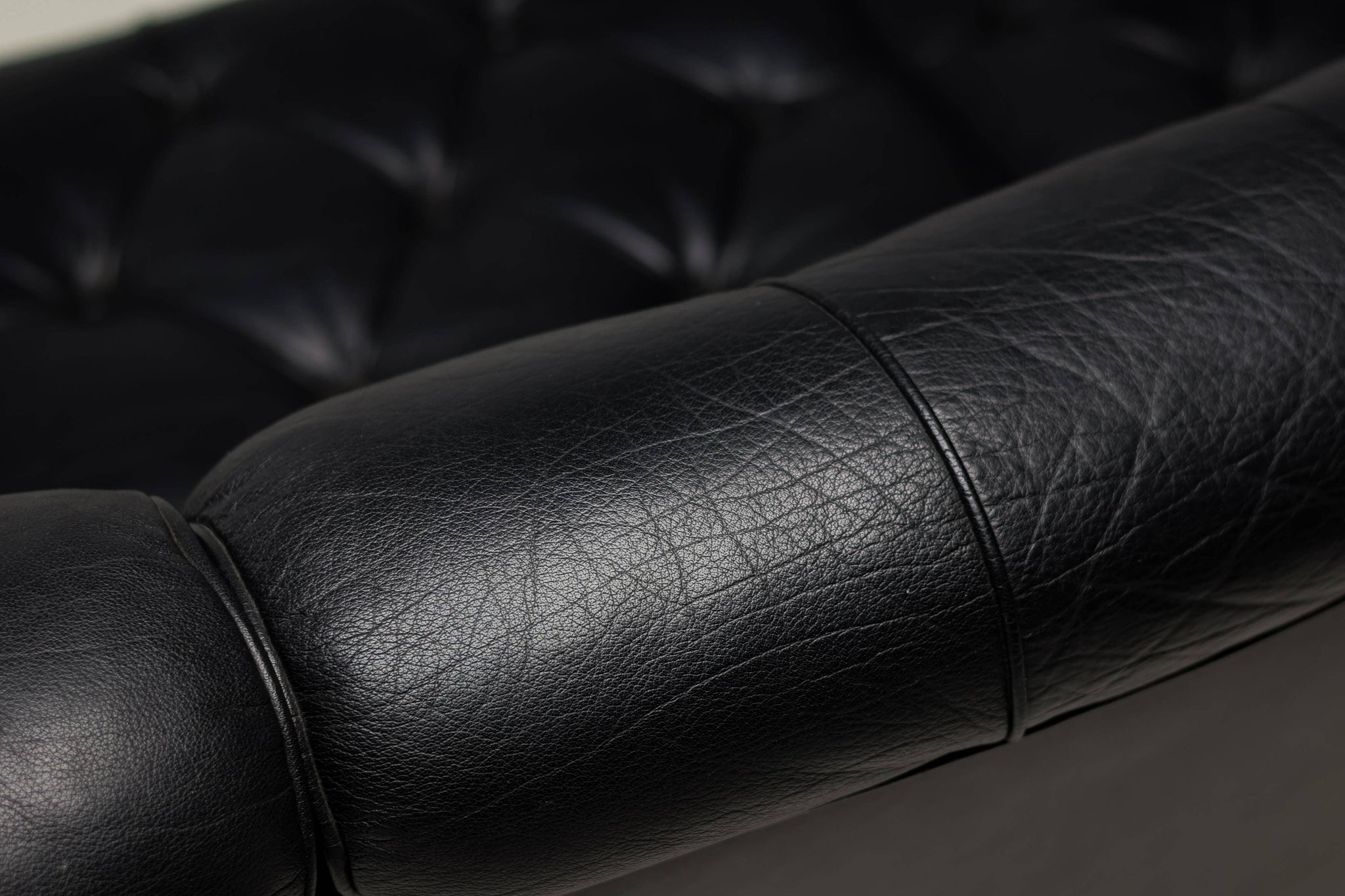 Three-seater sofa "Jupiter" in black leather by Arne Norell, Sweden, 1960.