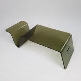 1970 smoked Plexiglas side table