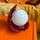 Burgundy ceramic shell lamp