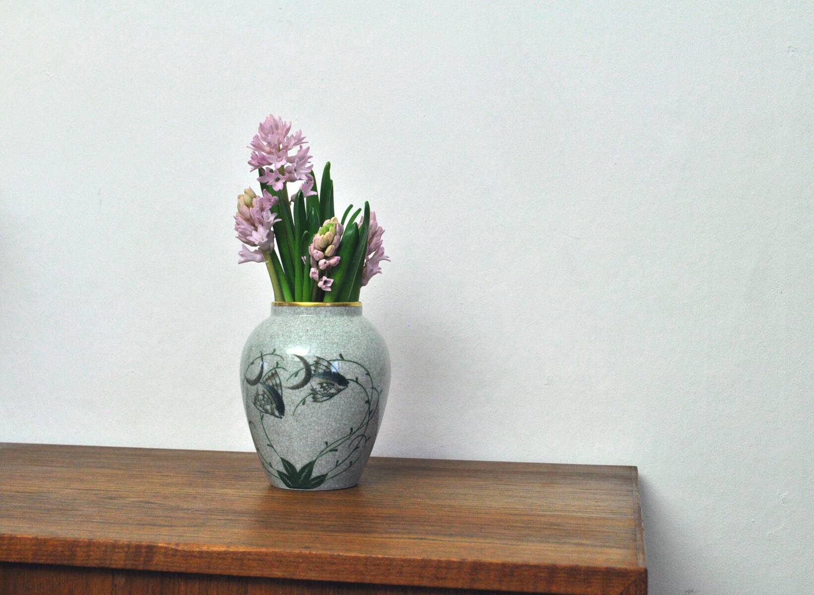 Craquele glaze porcelain Vase, Lyngby Porcelain, 1930-40s