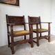 Paire de fauteuils style espagnol bois sculpté 1900