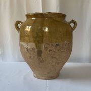 Old glazed yellow terracotta confit pot – South-West of France