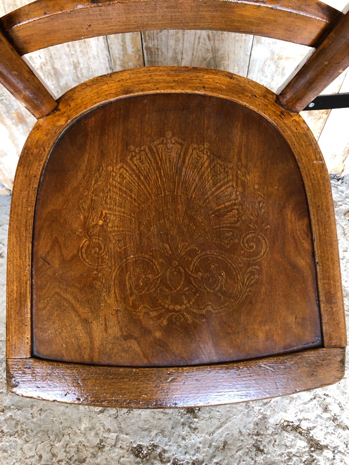 Chair bistrot luterma wood drawing sitting 70s vintage #a197