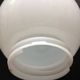 Vintage globe wall lamp in white opaline with white ceramic base