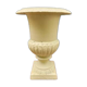 Cast iron garden vase cream white small