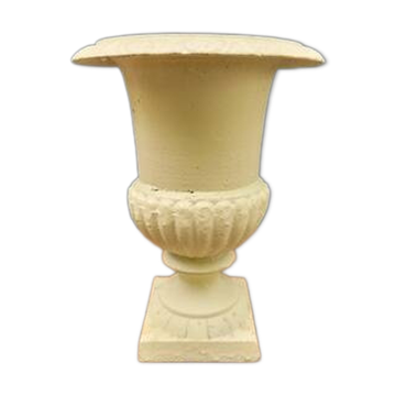 Pot, jardinière en fonte crème