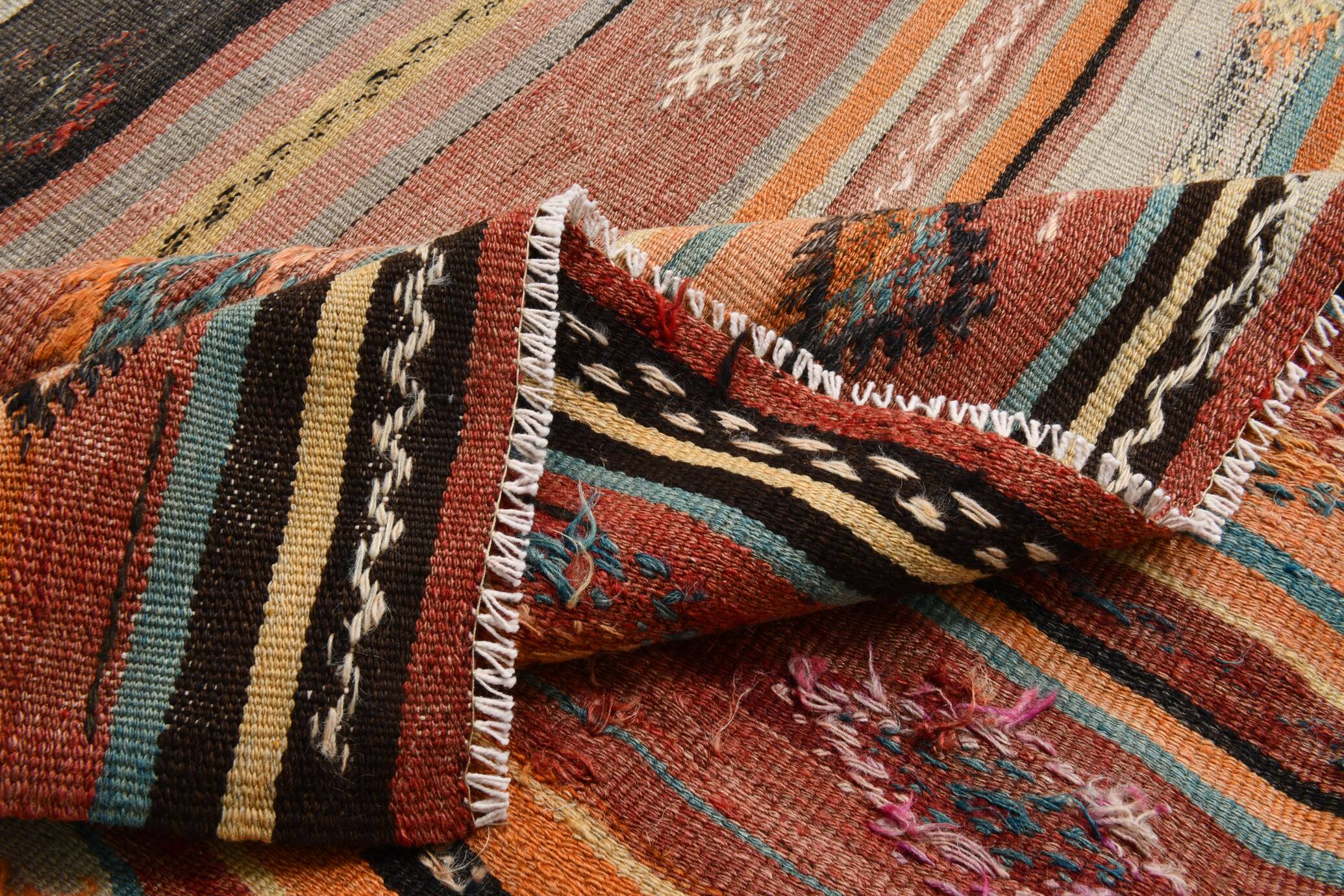 Turkish Anatolian Carpet, Vintage Pattern Rug, 163x259 Cm